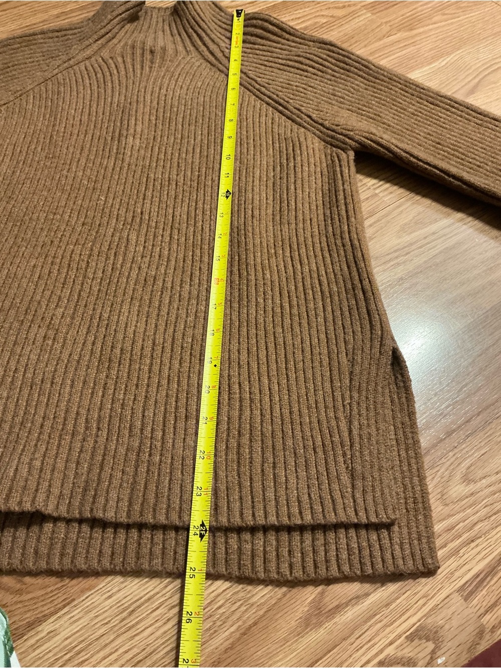 A New Day Light Brown Ribbed Mock Neck Sweater Size XS - Picture 3 of 7